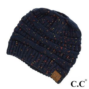 NEW CC Beanie for Ponytail or Messy Bun- Navy